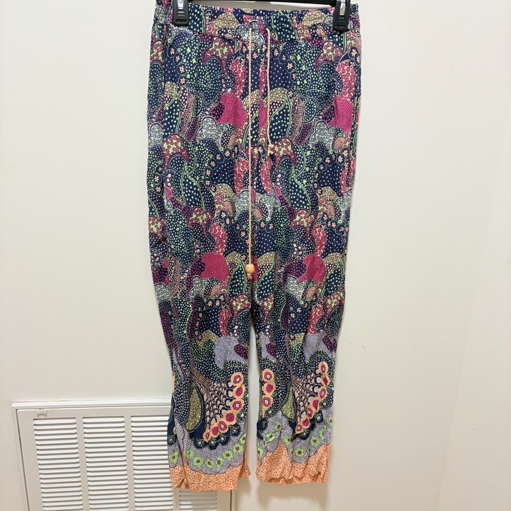 Anthropologie Boho Paisley Jogger Pants Womens Multi Color XS Elastic Waist